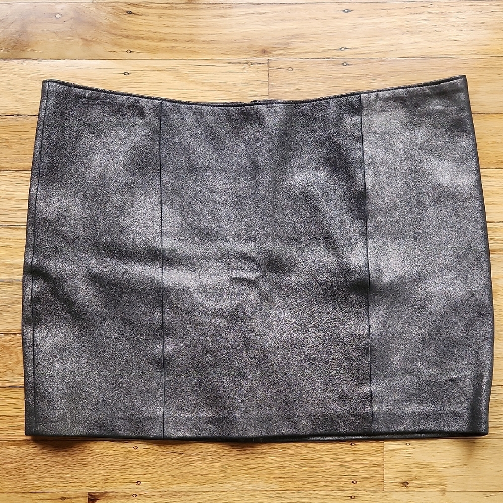 Haute Hippie Metallic Leather Mini Skirt